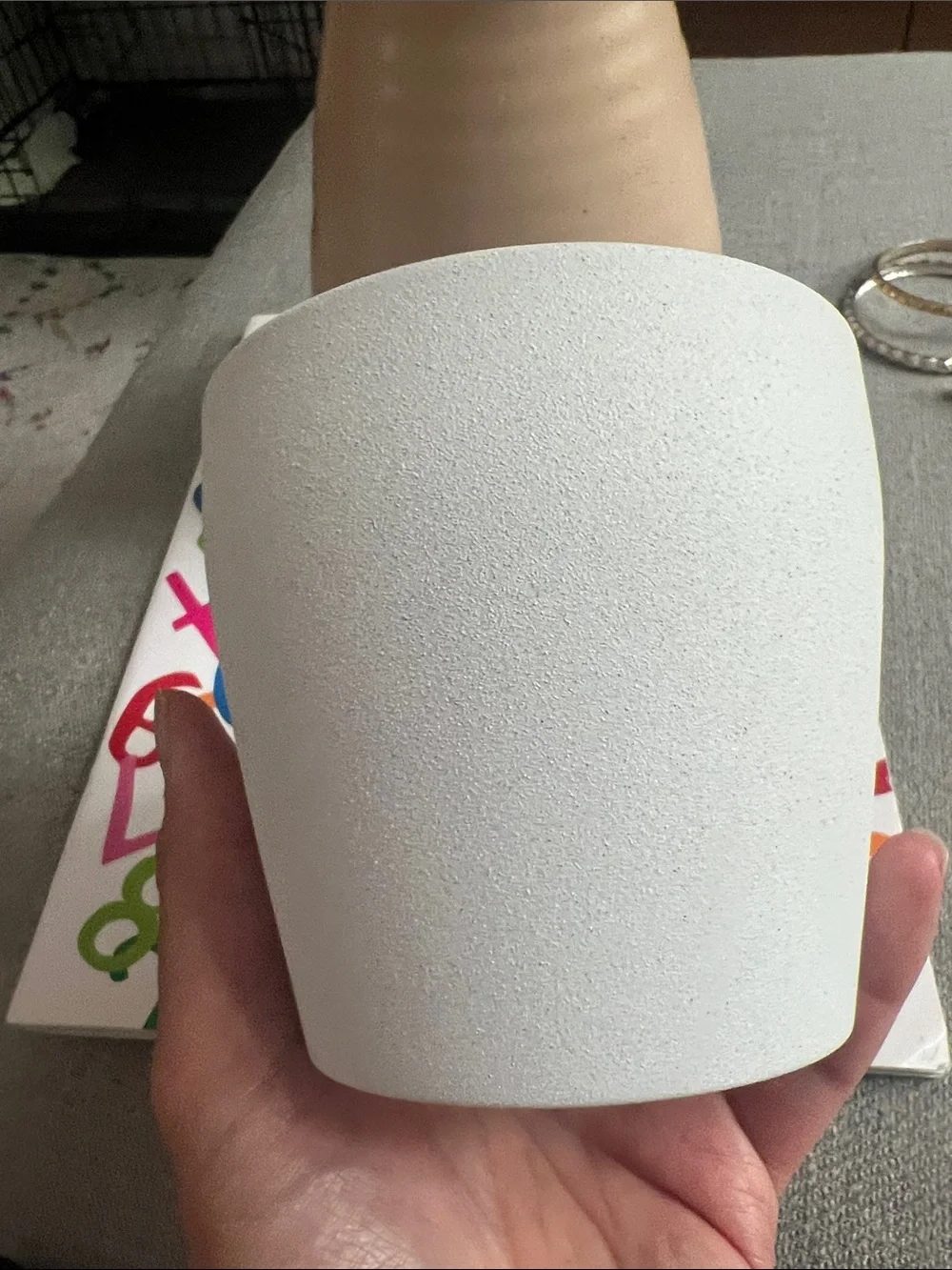 4.25 White Ikea Plant Pot - White Textured Ceramic Planter